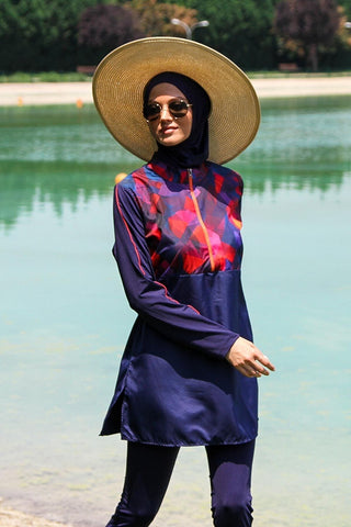 Woven Navy Burkini Modest Swimwear M2269 - By Baano