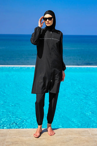 Andalus Black Full Coverage Burkini Set A2501-1 - By Baano