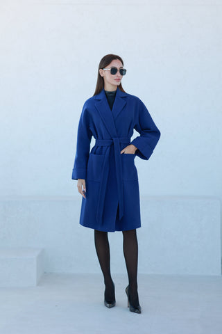Classic Wraparound Cashmere Blend Overcoat