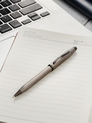 Century® II Polished Slate Gray Engraved Diamond Pattern Ballpoint Pen - By Baano