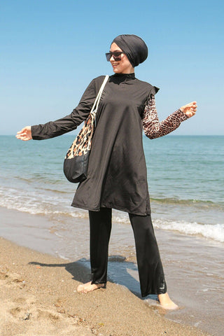 Lycra Black Burkini Modest Swimwear M2101 - By Baano