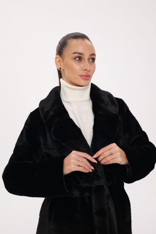 Faux Mink Effect Fur Coat