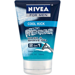 Nivea For Men Cool Kick Artic Freeze 2 In 1 Wash & Shave Gel