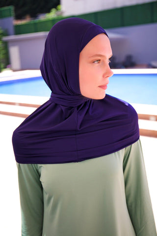 Navy Tied Scarf Bonnet B2397 - By Baano