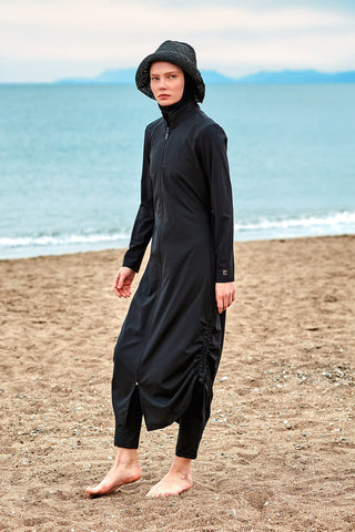 Woven Black Burkini Modest Swimwear M2415 - By Baano