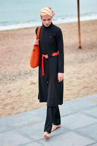 Woven Black Burkini Modest Swimwear M2419 - By Baano