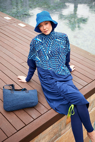 Woven Navy Burkini Modest Swimwear M2427 - By Baano