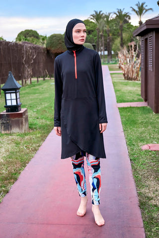 Lycra Black Burkini Modest Swimwear M2464 - By Baano