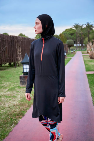 Lycra Black Burkini Modest Swimwear M2464 - By Baano