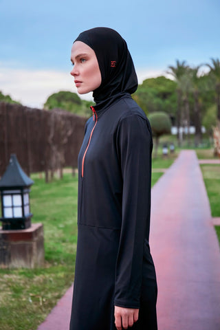 Lycra Black Burkini Modest Swimwear M2464 - By Baano
