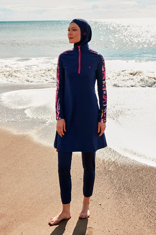 Woven Navy Burkini Modest Swimwear M2489 - By Baano