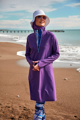 Woven Purple Burkini Modest Swimwear M2492 - By Baano