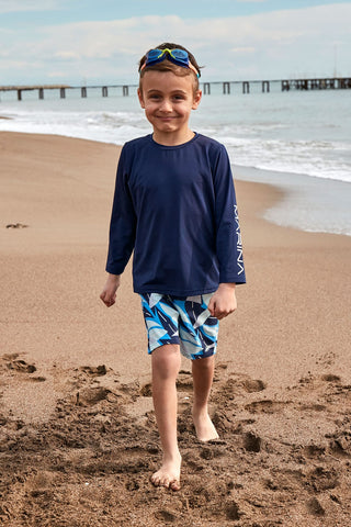 Woven Navy Boys Shorts B2436 - By Baano