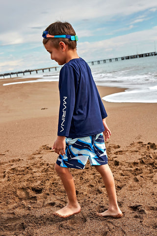 Woven Navy Boys Shorts B2436 - By Baano