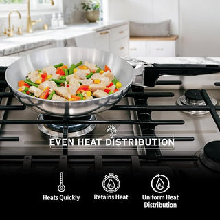 10-Inch Chef Skillet – Quick & Even Heat Distribution – Lightweight Cast Aluminum Frying Pan - By Baano