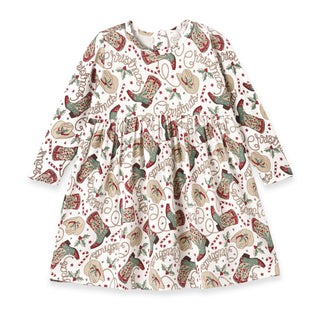 Western Christmas Girls Dress – Soft Bamboo Holiday Style - By Baano