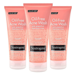 Neutrogena Oil Free Pink Grapefruit Acne Treatment Face Wash With Vitamin C, 2% Salicylic Acid, Gentle Foaming Facial Scrub To Treat & Prevent Breakouts, 6.7 Fl Oz