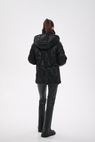 Genuine Mink Fur Trim Down Coat
