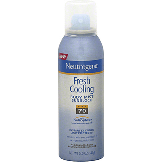 Neutrogena Fresh Cooling Body Mist Sunblock SPF 70 Spray 5 Oz