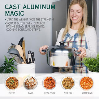 5 Quarts Round Dutch Oven with Lid - By Baano