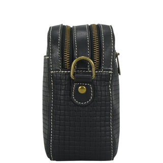 Heritage Leather Twin Zippered Crossbody - 8457