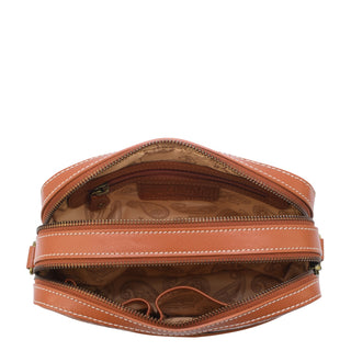 Heritage Leather Twin Zippered Crossbody - 8457