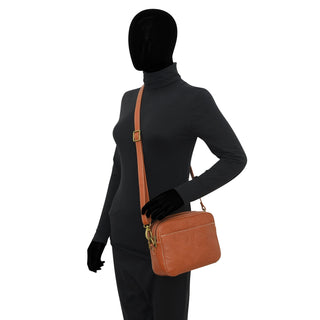 Heritage Leather Twin Zippered Crossbody - 8457
