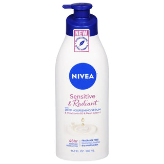 Nivea Body Lotion, Moisture, 48hr, Sensitive & Radiant 16.9 Fl Oz