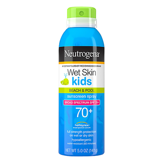 Neutrogena Wet Skin Kids Beach & Pool Sunscreen Broad Spectrum Spf 70+ 5.0 Oz. Aerosol Can