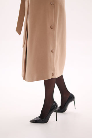 Camille Cashmere Blend Coat in Camel