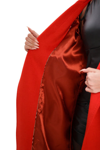 Chester Premium Wool Cashmere Coat in Sicily Red