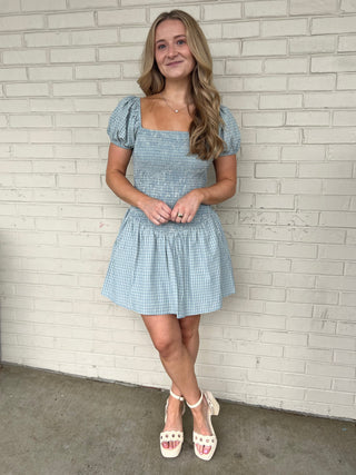 Kimber Puff Sleeve Smocked Mini Dress