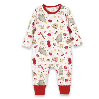 Baby Holiday Bamboo Romper – Christmas Print One-Piece - Noel - By Baano
