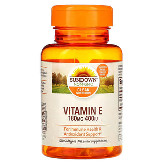 Sundown Naturals, Vitamin E, 180 Mg (400 IU), 100 Softgels ( Discontinued )
