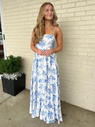Melanie Floral Sleeveless Maxi Dress
