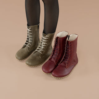 Women's Green Barefoot High Ankle Boots