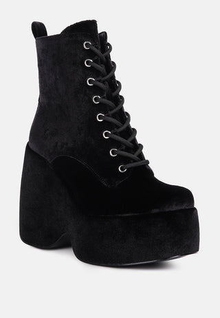Ashcan High Platform Velvet Ankle Boots