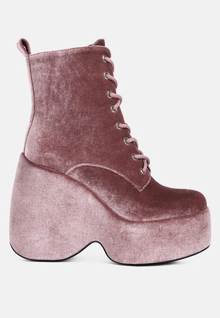 Ashcan High Platform Velvet Ankle Boots