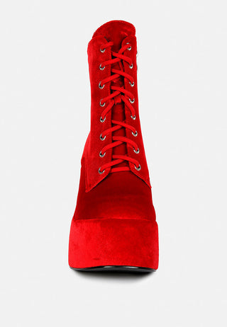 Ashcan High Platform Velvet Ankle Boots