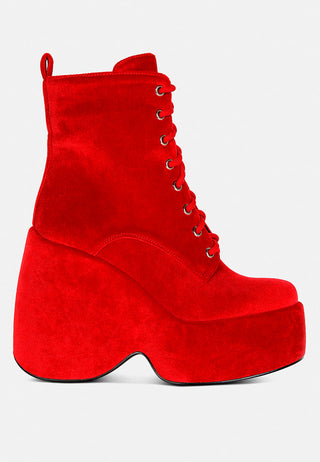 Ashcan High Platform Velvet Ankle Boots