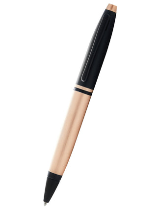 Calais™ Brushed Rose Gold Plate and Black Lacquer Ballpoint Pen - By Baano