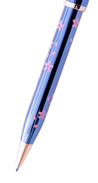 Century® II Cherry Blossom Translucent Blue Lacquer Ballpoint Pen - By Baano
