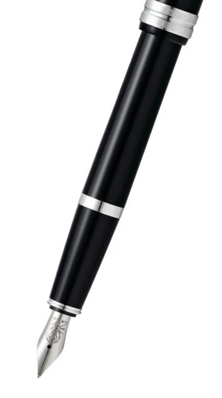 Bailey Light™ Polished Black Resin Fine Nib Fountain Pen - By Baano