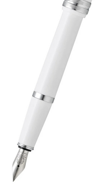 Bailey Light™ Polished White Resin Fine Nib Fountain Pen - By Baano