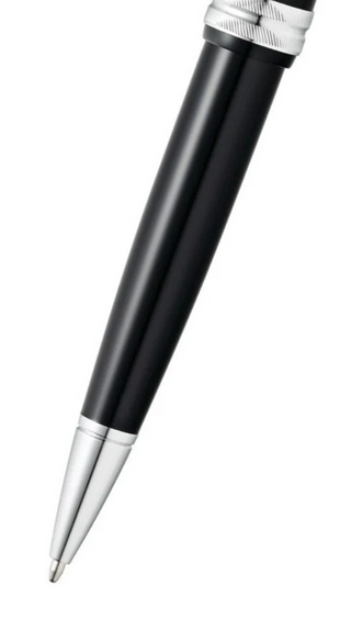 Bailey Light™ Glossy Black Resin Ballpoint Pen - By Baano