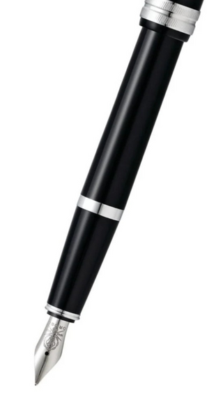 Bailey Light™ Polished Black Resin Extra-Fine Nib Fountain Pen - By Baano
