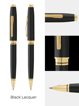 Coventry Black Lacquer with Gold-Tone Ballpoint Pen - By Baano