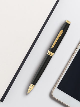 Coventry Black Lacquer with Gold-Tone Ballpoint Pen - By Baano