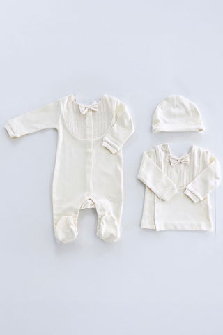 Alex Ecru Organic Cotton Newborn Coming Home Set (10 pcs) - By Baano