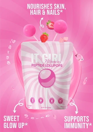 It Girl Beauty Lollipops - Collagen Peptides & Vitamin C Healthy Candy for Skin, Hair, Nails